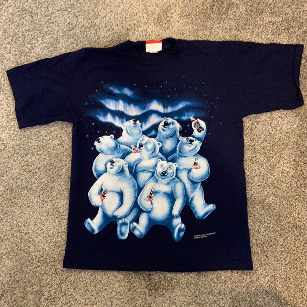 1994 Coca-Cola Cole Polar Bears L T-Shirt 100% Cotton